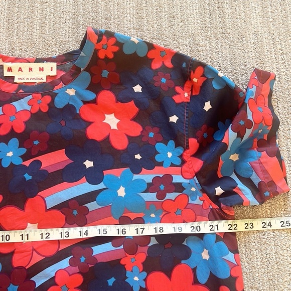 MARNI Floral Cotton Poplin Top - Picture 11 of 12